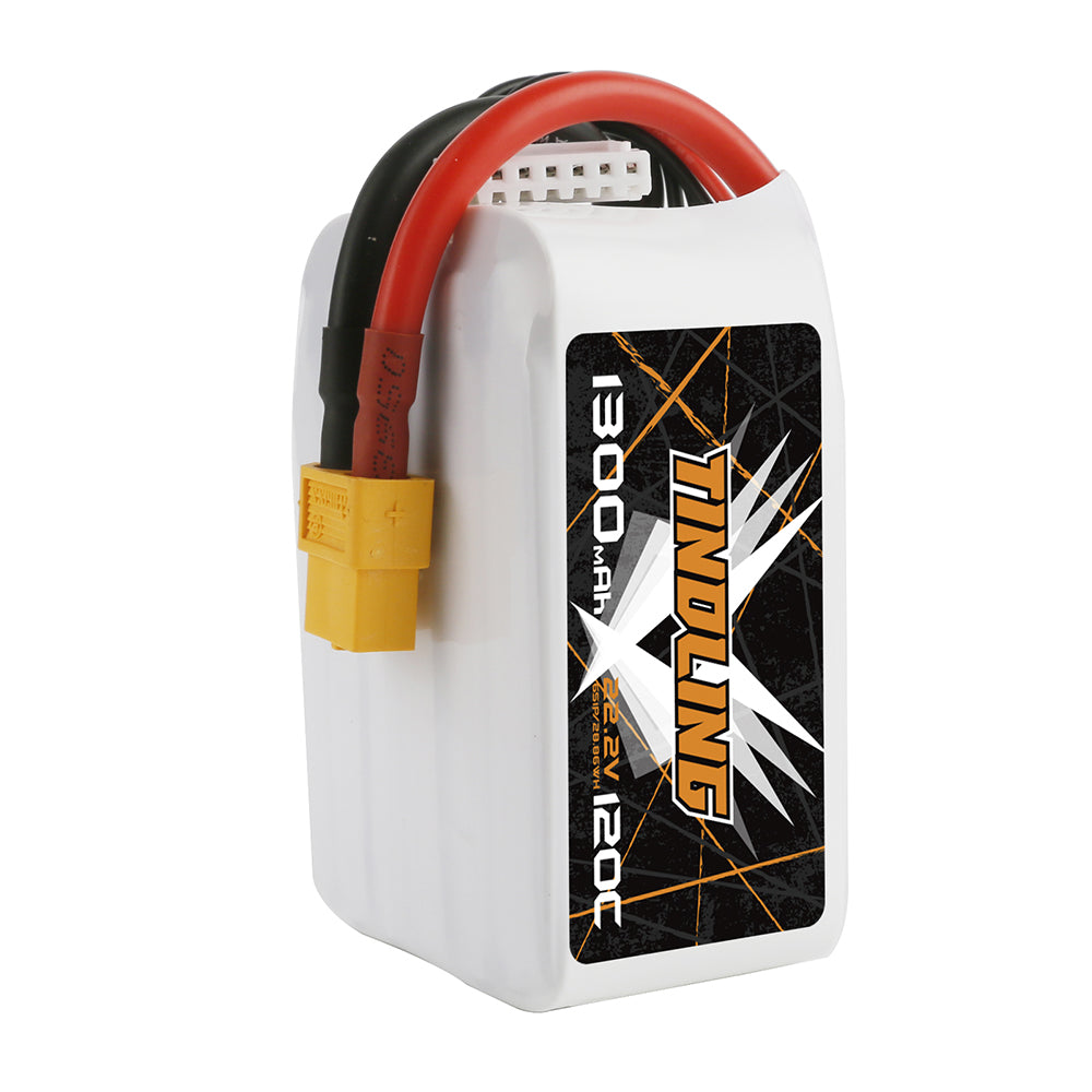 Tindling 1300mAh 6S 22.2V 120C Lipo Battery Pack With XT60 Plug For  Freestyle 4PCS