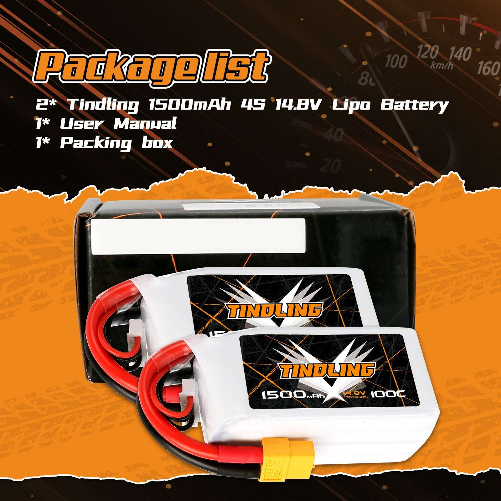 Sans Marque Batterie LIPO 4S 1500mAh 100C 14.8V T/XT60 à prix pas